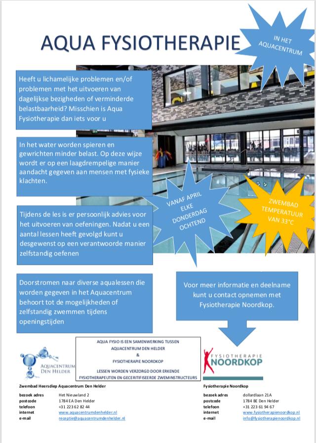 Nieuw: Aqua Fysiotherapie